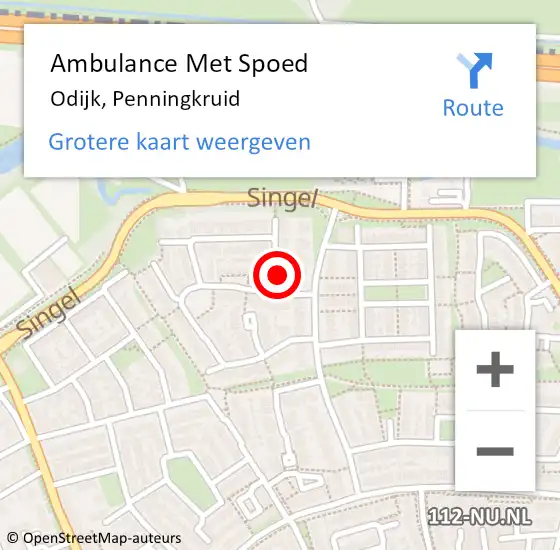 Locatie op kaart van de 112 melding: Ambulance Met Spoed Naar Odijk, Penningkruid op 2 juni 2018 16:36