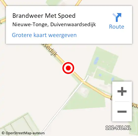 Locatie op kaart van de 112 melding: Brandweer Met Spoed Naar Nieuwe-Tonge, Duivenwaardsedijk op 2 juni 2018 17:09