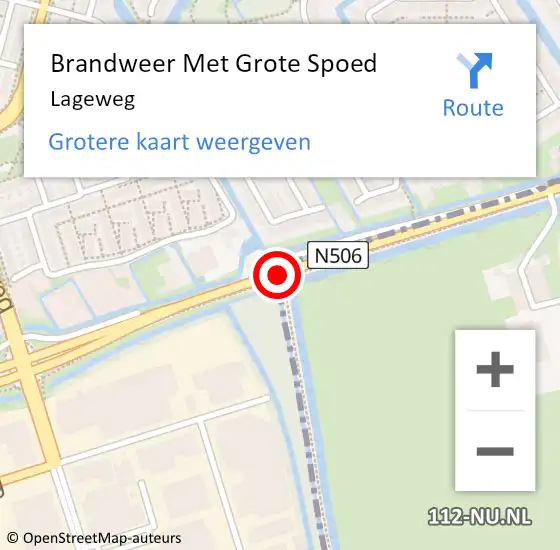 Locatie op kaart van de 112 melding: Brandweer Met Grote Spoed Naar Lageweg op 2 juni 2018 17:59