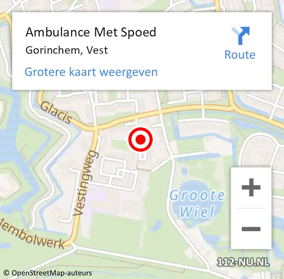 Locatie op kaart van de 112 melding: Ambulance Met Spoed Naar Gorinchem, Vest op 2 juni 2018 19:09