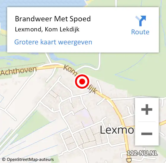 Locatie op kaart van de 112 melding: Brandweer Met Spoed Naar Lexmond, Kom Lekdijk op 2 juni 2018 19:17