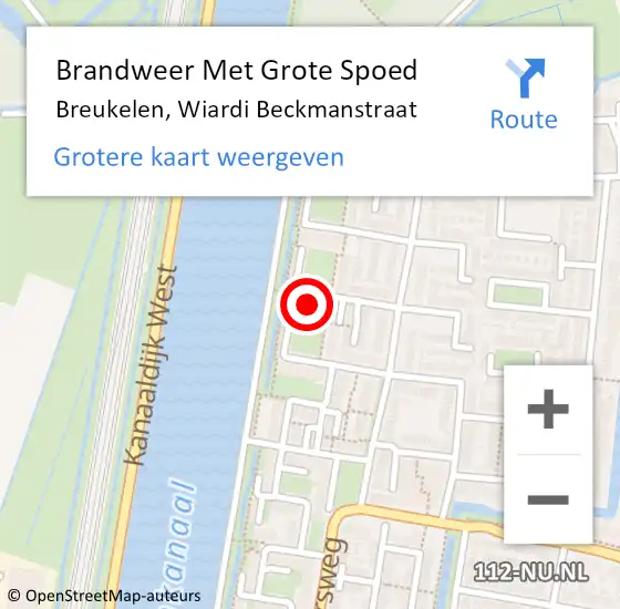 Locatie op kaart van de 112 melding: Brandweer Met Grote Spoed Naar Breukelen, Wiardi Beckmanstraat op 26 februari 2014 14:15