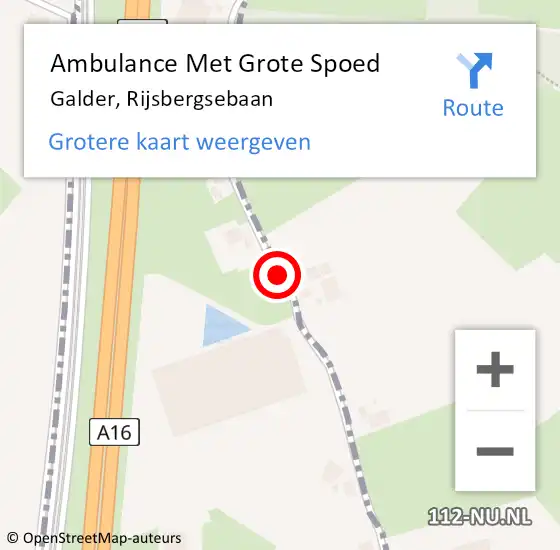 Locatie op kaart van de 112 melding: Ambulance Met Grote Spoed Naar Galder, Rijsbergsebaan op 2 juni 2018 20:22