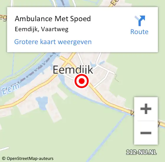 Locatie op kaart van de 112 melding: Ambulance Met Spoed Naar Eemdijk, Vaartweg op 2 juni 2018 20:26