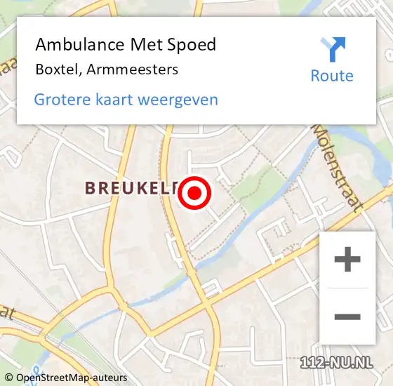 Locatie op kaart van de 112 melding: Ambulance Met Spoed Naar Boxtel, Armmeesters op 2 juni 2018 20:39