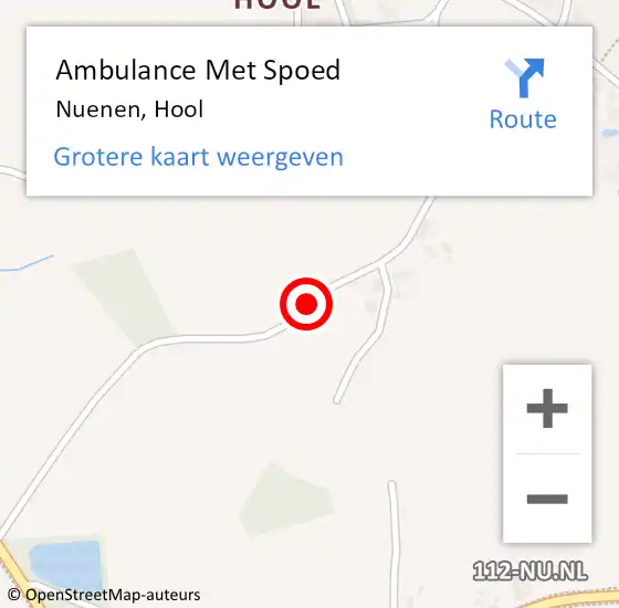 Locatie op kaart van de 112 melding: Ambulance Met Spoed Naar Nuenen, Hool op 2 juni 2018 20:43