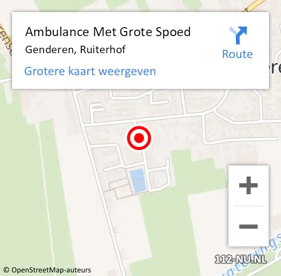 Locatie op kaart van de 112 melding: Ambulance Met Grote Spoed Naar Genderen, Ruiterhof op 2 juni 2018 22:12