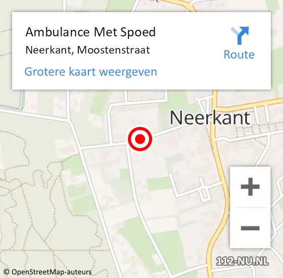 Locatie op kaart van de 112 melding: Ambulance Met Spoed Naar Neerkant, Moostenstraat op 2 juni 2018 23:20