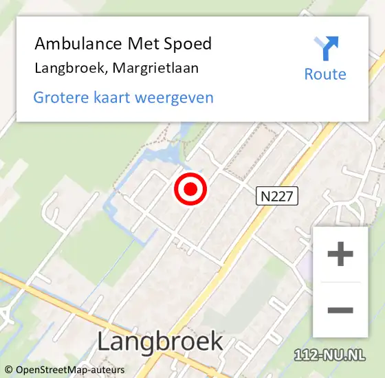 Locatie op kaart van de 112 melding: Ambulance Met Spoed Naar Langbroek, Margrietlaan op 3 juni 2018 01:35