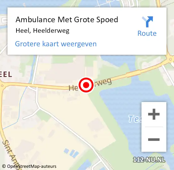 Locatie op kaart van de 112 melding: Ambulance Met Grote Spoed Naar Heel, Heelderweg op 3 juni 2018 01:56