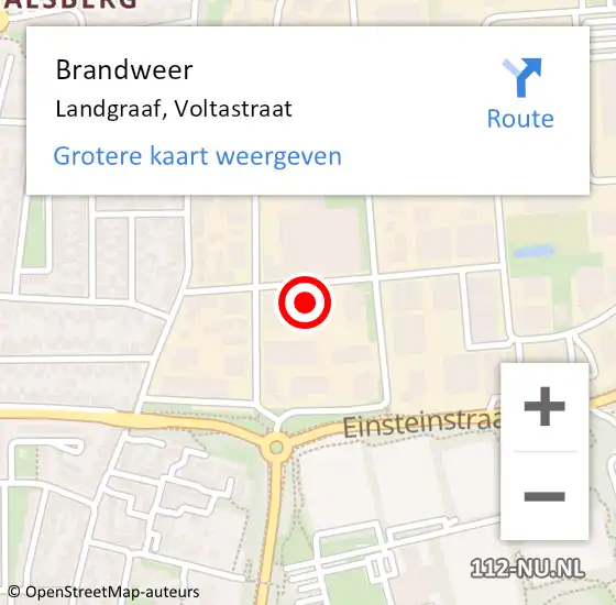 Locatie op kaart van de 112 melding: Brandweer Landgraaf, Voltastraat op 26 februari 2014 14:53