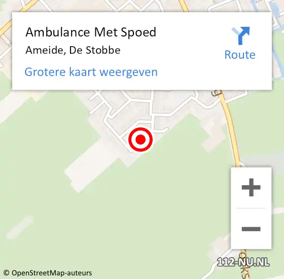 Locatie op kaart van de 112 melding: Ambulance Met Spoed Naar Ameide, De Stobbe op 3 juni 2018 05:01