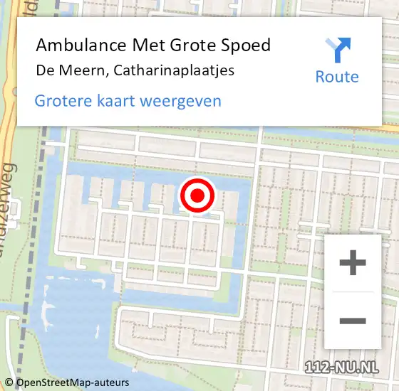 Locatie op kaart van de 112 melding: Ambulance Met Grote Spoed Naar De Meern, Catharinaplaatjes op 3 juni 2018 08:43