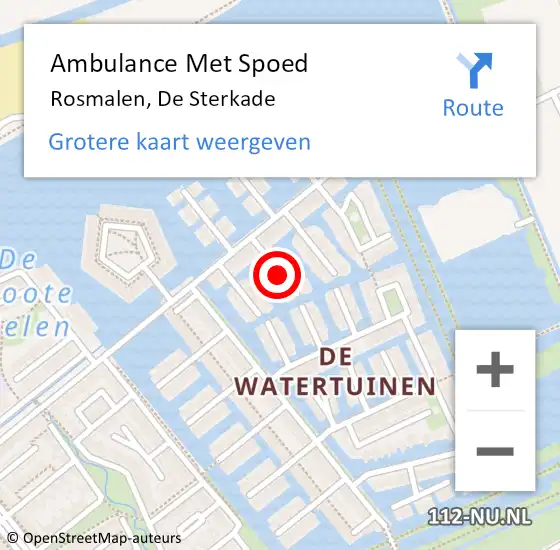 Locatie op kaart van de 112 melding: Ambulance Met Spoed Naar Rosmalen, De Sterkade op 3 juni 2018 08:56