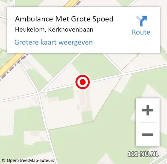 Locatie op kaart van de 112 melding: Ambulance Met Grote Spoed Naar Heukelom, Kerkhovenbaan op 3 juni 2018 09:37