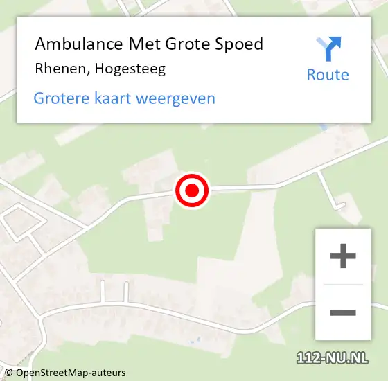 Locatie op kaart van de 112 melding: Ambulance Met Grote Spoed Naar Rhenen, Hogesteeg op 3 juni 2018 09:57