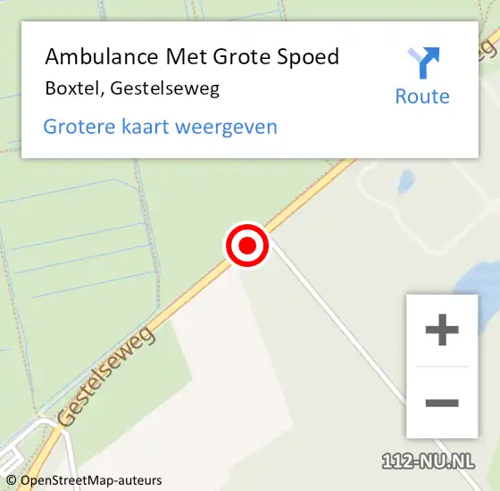Locatie op kaart van de 112 melding: Ambulance Met Grote Spoed Naar Boxtel, Gestelseweg op 3 juni 2018 10:34