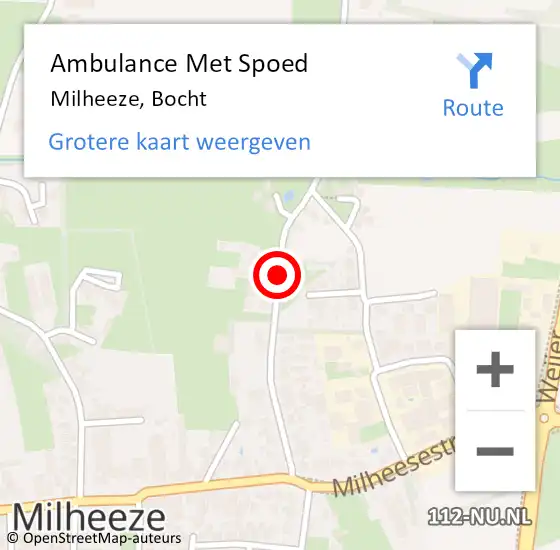 Locatie op kaart van de 112 melding: Ambulance Met Spoed Naar Milheeze, Bocht op 3 juni 2018 12:02