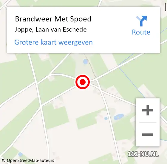 Locatie op kaart van de 112 melding: Brandweer Met Spoed Naar Joppe, Laan van Eschede op 3 juni 2018 12:53