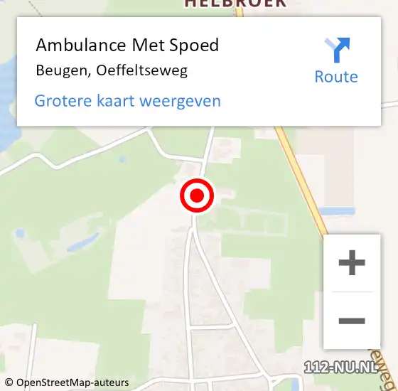 Locatie op kaart van de 112 melding: Ambulance Met Spoed Naar Beugen, Oeffeltseweg op 3 juni 2018 13:30