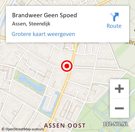 Locatie op kaart van de 112 melding: Brandweer Geen Spoed Naar Assen, Steendijk op 3 juni 2018 14:04