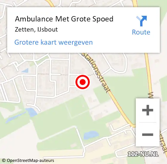 Locatie op kaart van de 112 melding: Ambulance Met Grote Spoed Naar Zetten, IJsbout op 3 juni 2018 14:23