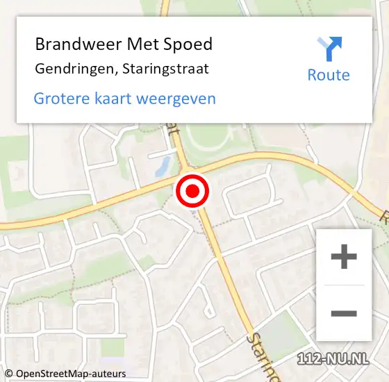 Locatie op kaart van de 112 melding: Brandweer Met Spoed Naar Gendringen, Staringstraat op 3 juni 2018 14:31