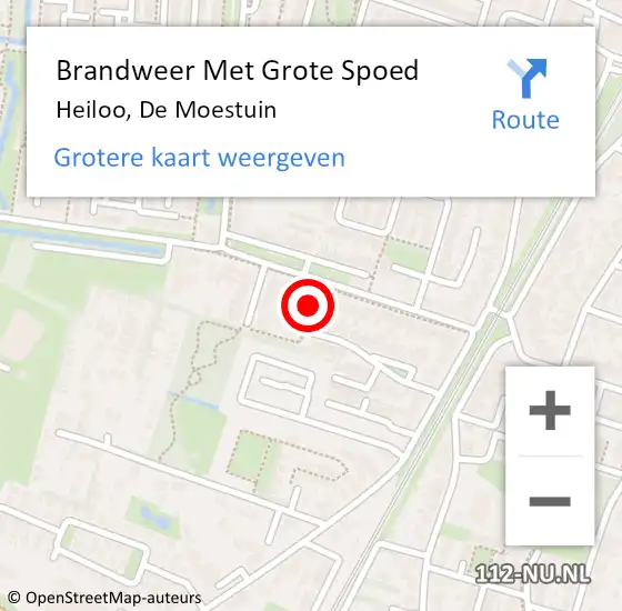 Locatie op kaart van de 112 melding: Brandweer Met Grote Spoed Naar Heiloo, De Moestuin op 3 juni 2018 14:34