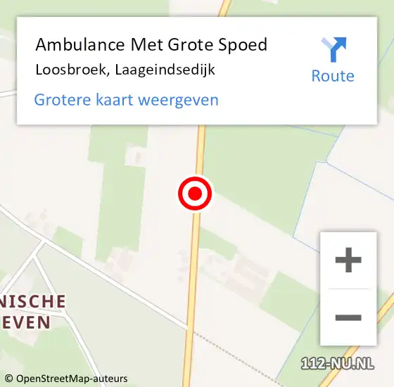 Locatie op kaart van de 112 melding: Ambulance Met Grote Spoed Naar Loosbroek, Laageindsedijk op 3 juni 2018 14:49