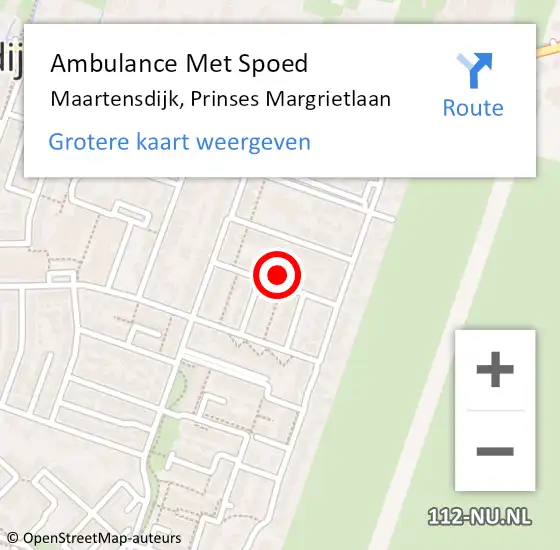 Locatie op kaart van de 112 melding: Ambulance Met Spoed Naar Maartensdijk, Prinses Margrietlaan op 3 juni 2018 15:17