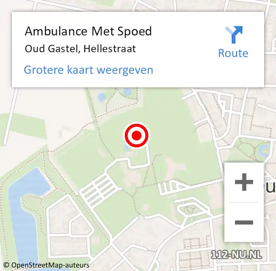 Locatie op kaart van de 112 melding: Ambulance Met Spoed Naar Oud Gastel, Hellestraat op 3 juni 2018 15:57