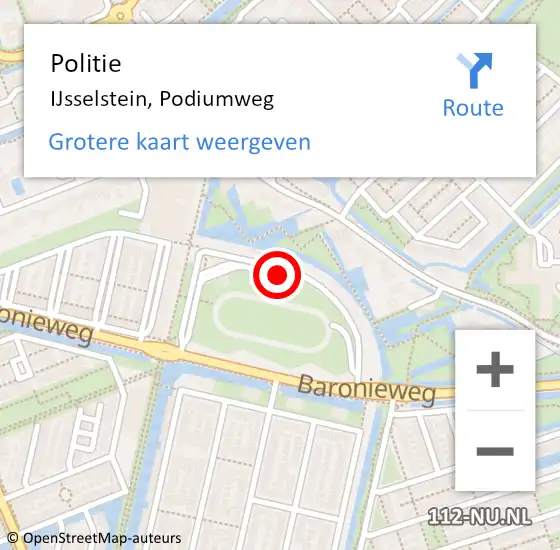 Locatie op kaart van de 112 melding: Politie IJsselstein, Podiumweg op 3 juni 2018 16:13