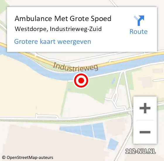 Locatie op kaart van de 112 melding: Ambulance Met Grote Spoed Naar Westdorpe, Industrieweg-Zuid op 3 juni 2018 16:48