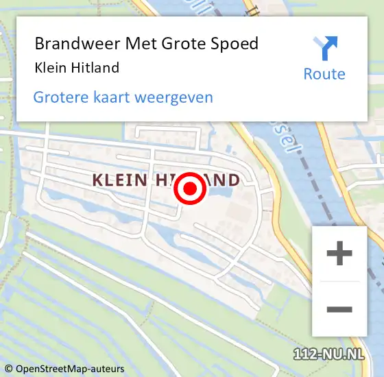 Locatie op kaart van de 112 melding: Brandweer Met Grote Spoed Naar Klein Hitland op 3 juni 2018 17:21