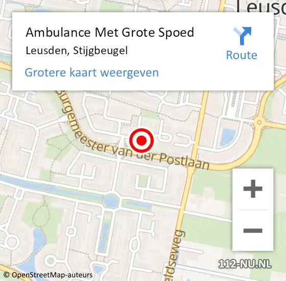 Locatie op kaart van de 112 melding: Ambulance Met Grote Spoed Naar Leusden, Stijgbeugel op 3 juni 2018 17:34