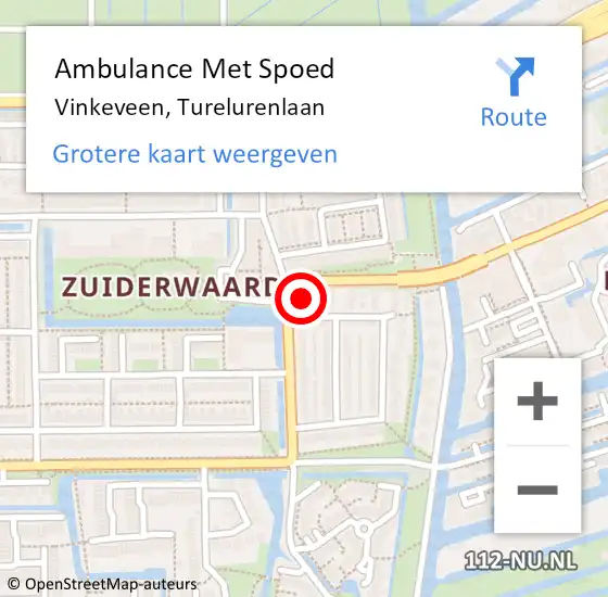 Locatie op kaart van de 112 melding: Ambulance Met Spoed Naar Vinkeveen, Turelurenlaan op 3 juni 2018 17:44