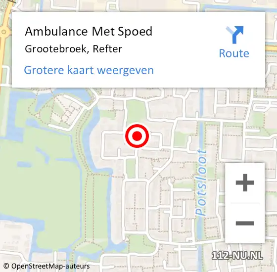 Locatie op kaart van de 112 melding: Ambulance Met Spoed Naar Grootebroek, Refter op 3 juni 2018 18:49