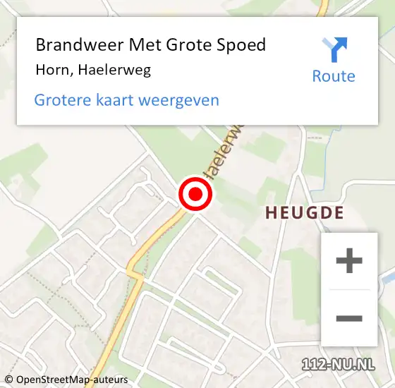 Locatie op kaart van de 112 melding: Brandweer Met Grote Spoed Naar Horn, Haelerweg op 3 juni 2018 19:32