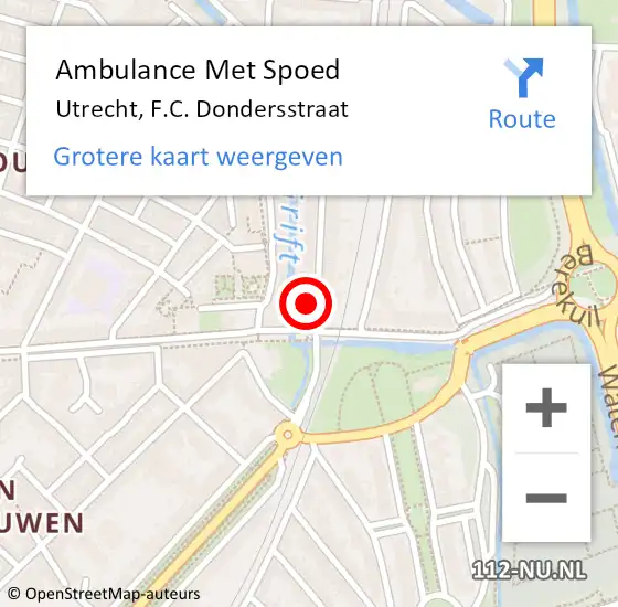 Locatie op kaart van de 112 melding: Ambulance Met Spoed Naar Utrecht, F.C. Dondersstraat op 3 juni 2018 20:00