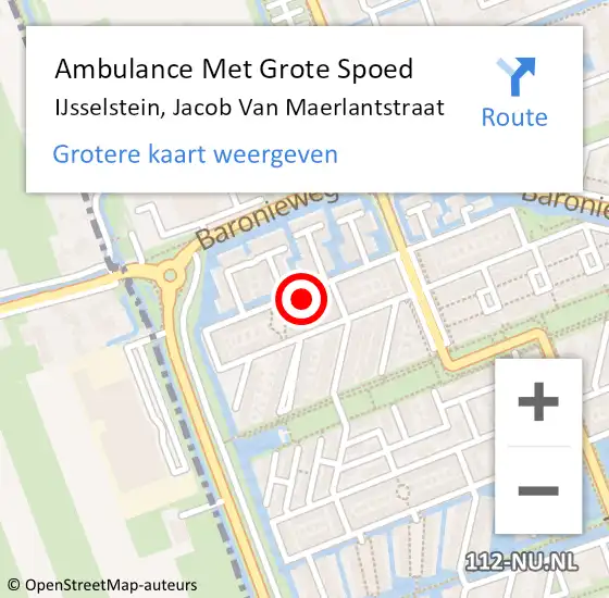 Locatie op kaart van de 112 melding: Ambulance Met Grote Spoed Naar IJsselstein, Jacob Van Maerlantstraat op 3 juni 2018 21:17