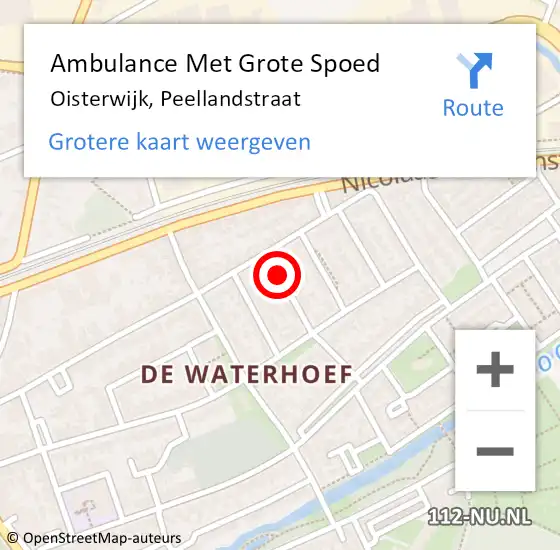 Locatie op kaart van de 112 melding: Ambulance Met Grote Spoed Naar Oisterwijk, Peellandstraat op 3 juni 2018 22:05