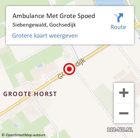 Locatie op kaart van de 112 melding: Ambulance Met Grote Spoed Naar Siebengewald, Gochsedijk op 3 juni 2018 22:14