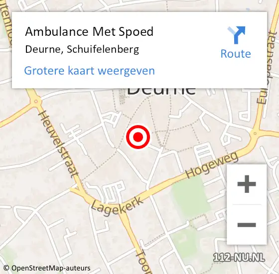 Locatie op kaart van de 112 melding: Ambulance Met Spoed Naar Deurne, Schuifelenberg op 4 juni 2018 01:40