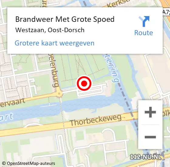 Locatie op kaart van de 112 melding: Brandweer Met Grote Spoed Naar Zaandam, Oost-Dorsch op 4 juni 2018 02:33