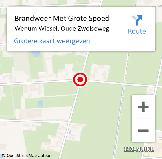 Locatie op kaart van de 112 melding: Brandweer Met Grote Spoed Naar Wenum Wiesel, Oude Zwolseweg op 4 juni 2018 02:58