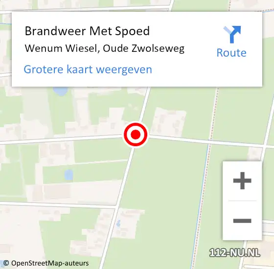 Locatie op kaart van de 112 melding: Brandweer Met Spoed Naar Wenum Wiesel, Oude Zwolseweg op 4 juni 2018 03:17