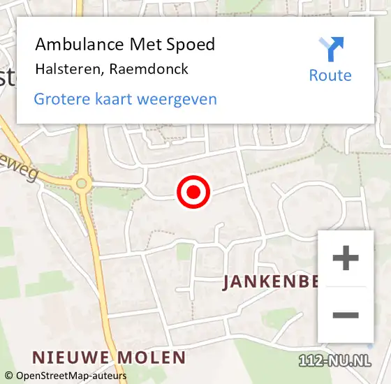 Locatie op kaart van de 112 melding: Ambulance Met Spoed Naar Halsteren, Raemdonck op 4 juni 2018 05:04