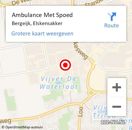 Locatie op kaart van de 112 melding: Ambulance Met Spoed Naar Bergeijk, Elskensakker op 4 juni 2018 08:24