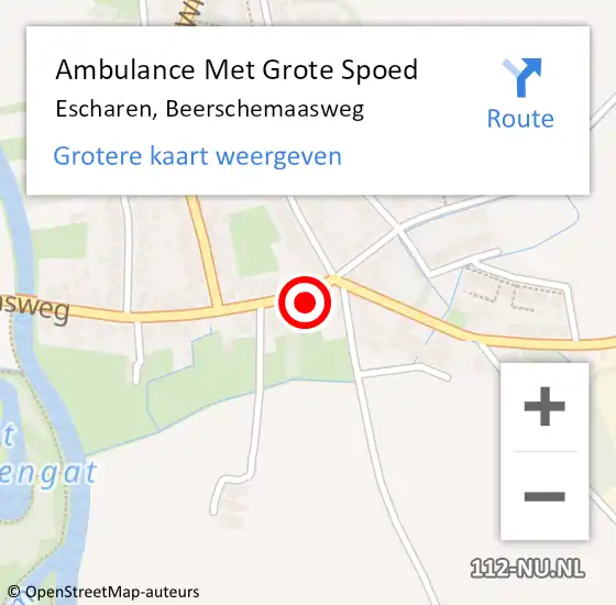 Locatie op kaart van de 112 melding: Ambulance Met Grote Spoed Naar Escharen, Beerschemaasweg op 26 februari 2014 17:10