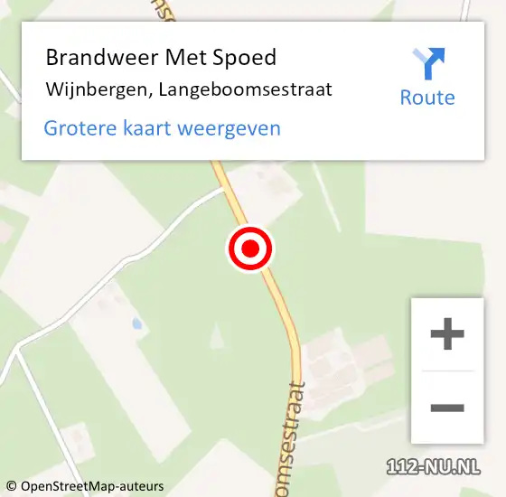 Locatie op kaart van de 112 melding: Brandweer Met Spoed Naar Wijnbergen, Langeboomsestraat op 26 februari 2014 17:13